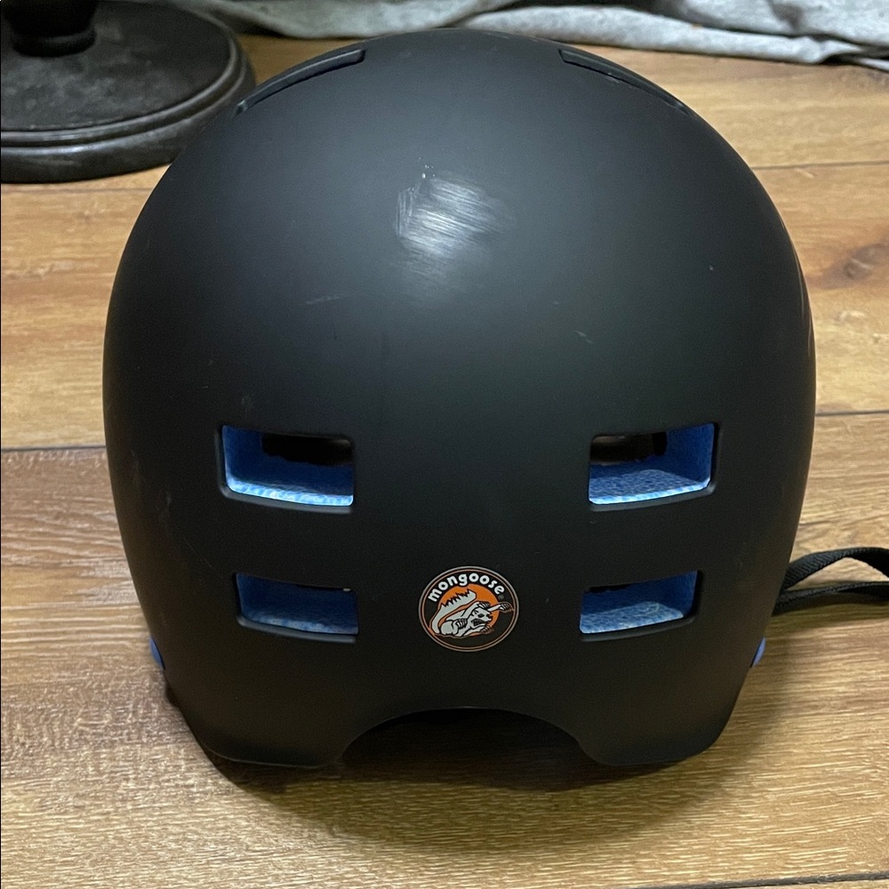 Kids Helmet - Matte Black and Vibrant Blue